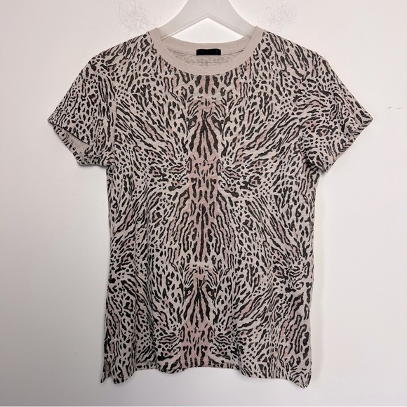 ATM Anthony Thomas Melillo Leopard Print Tee Shirt Short Sleeve Browns Cotton S - Picture 4 of 13